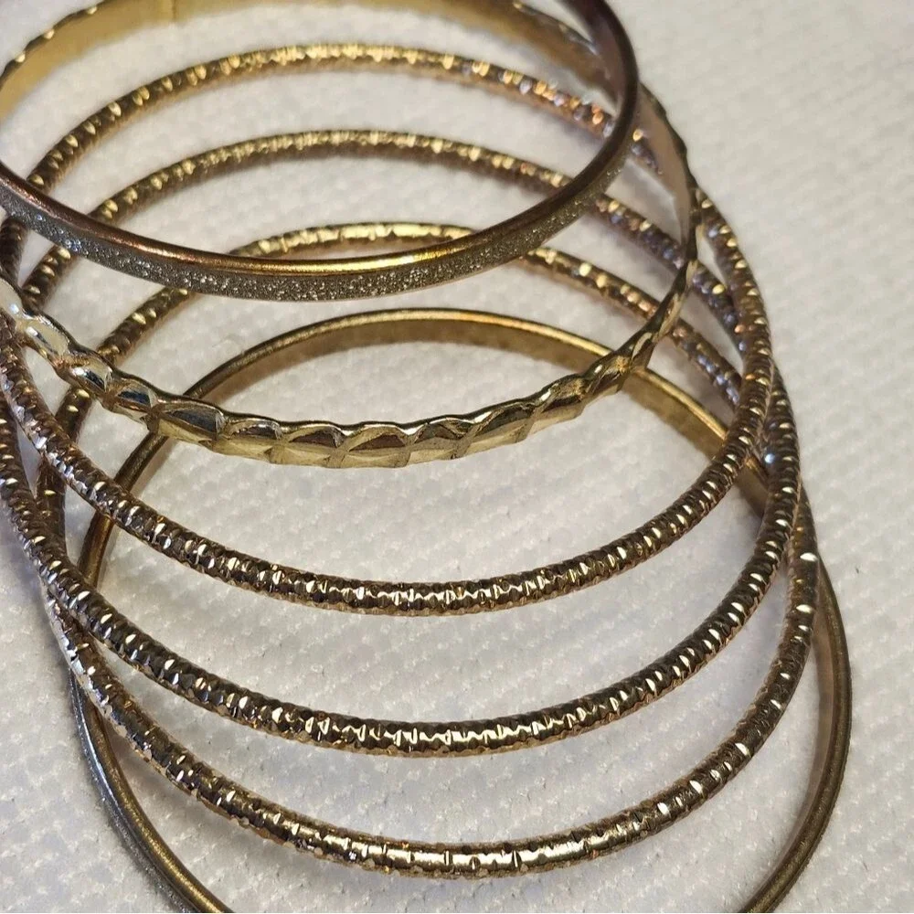 Elegant Gold Bangle Set Of 6